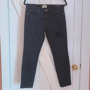 Current/Elliott The Stiletto Distressed Black Skinny Jeans Size 29